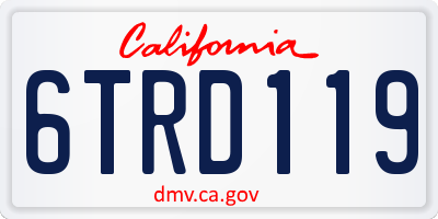 CA license plate 6TRD119