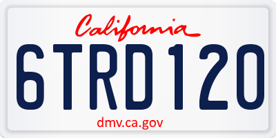 CA license plate 6TRD120
