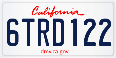 CA license plate 6TRD122