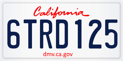 CA license plate 6TRD125