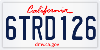 CA license plate 6TRD126