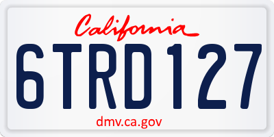 CA license plate 6TRD127