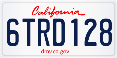 CA license plate 6TRD128