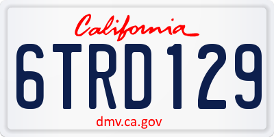 CA license plate 6TRD129