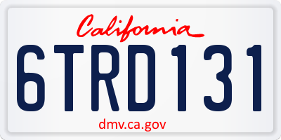 CA license plate 6TRD131
