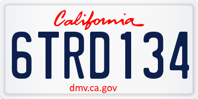 CA license plate 6TRD134