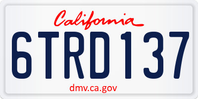 CA license plate 6TRD137