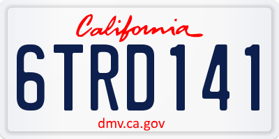CA license plate 6TRD141