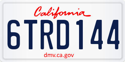 CA license plate 6TRD144