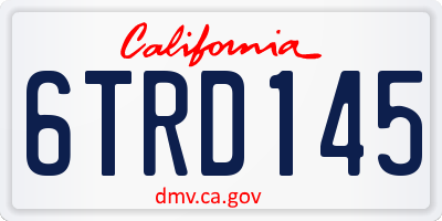 CA license plate 6TRD145