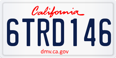 CA license plate 6TRD146