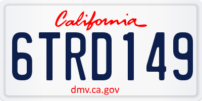 CA license plate 6TRD149