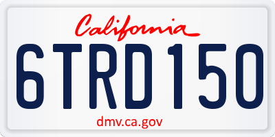 CA license plate 6TRD150