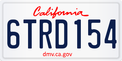 CA license plate 6TRD154