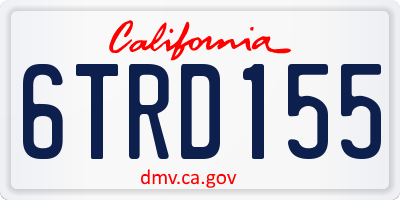 CA license plate 6TRD155