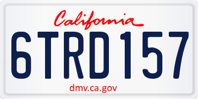 CA license plate 6TRD157