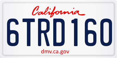 CA license plate 6TRD160