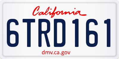 CA license plate 6TRD161