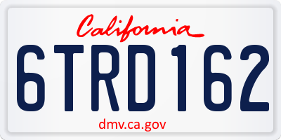 CA license plate 6TRD162