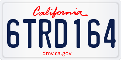CA license plate 6TRD164