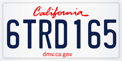 CA license plate 6TRD165