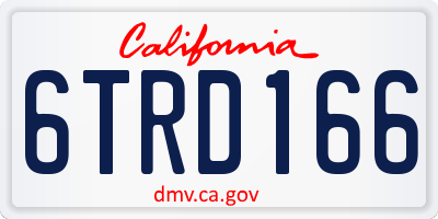 CA license plate 6TRD166