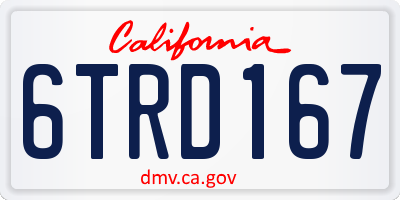 CA license plate 6TRD167