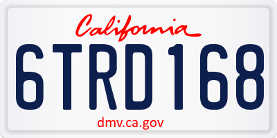 CA license plate 6TRD168