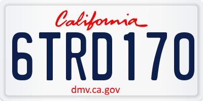 CA license plate 6TRD170