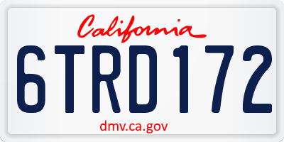 CA license plate 6TRD172