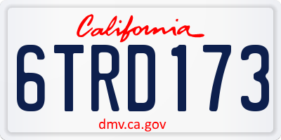 CA license plate 6TRD173