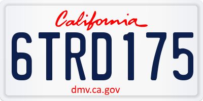 CA license plate 6TRD175