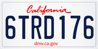 CA license plate 6TRD176