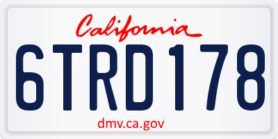 CA license plate 6TRD178