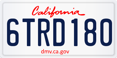 CA license plate 6TRD180