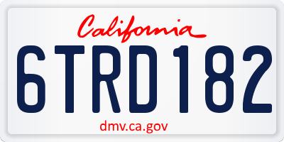 CA license plate 6TRD182