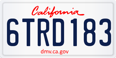 CA license plate 6TRD183