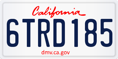 CA license plate 6TRD185