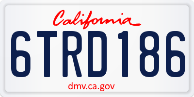 CA license plate 6TRD186