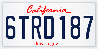 CA license plate 6TRD187