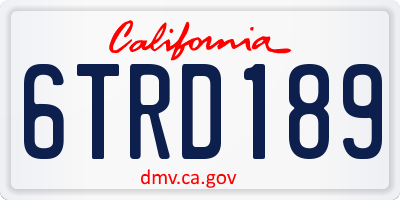 CA license plate 6TRD189