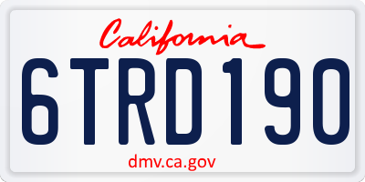 CA license plate 6TRD190