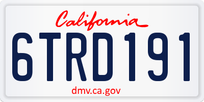 CA license plate 6TRD191