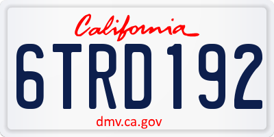 CA license plate 6TRD192
