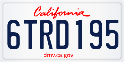 CA license plate 6TRD195