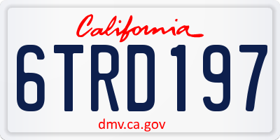 CA license plate 6TRD197