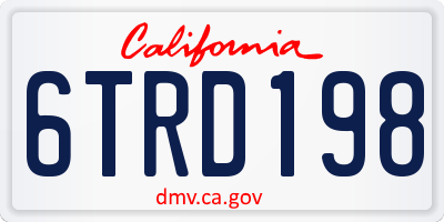 CA license plate 6TRD198