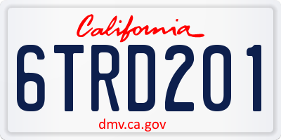 CA license plate 6TRD201