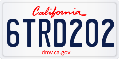 CA license plate 6TRD202
