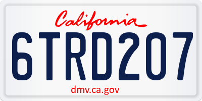 CA license plate 6TRD207